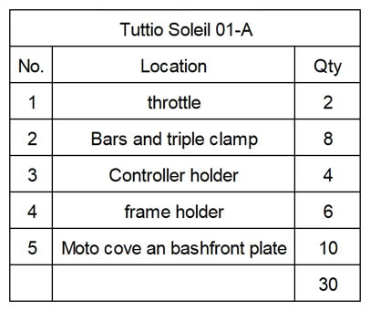 TITANIUM BOLTS SET FOR KUGOO WISH 01/TUTTIO SOLLEIL 01